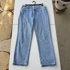 High-Waisted Straight Leg Jeans – Size 16